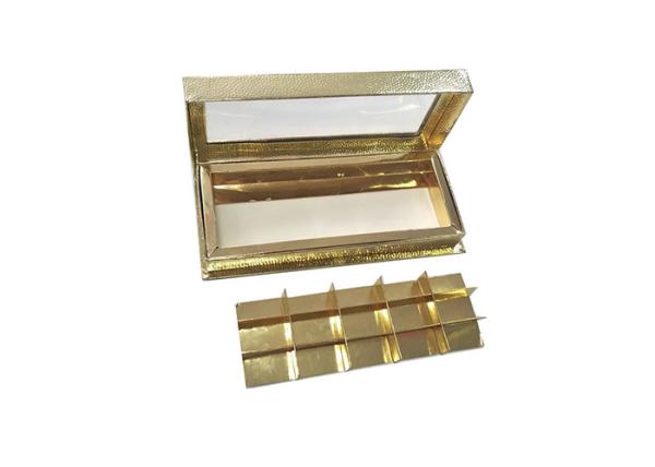 Golden Chocolate Candy Gift Book Shaped Storage Boxes Rectangle With Inner Tray