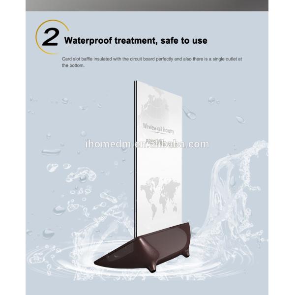 Botón de llamada de camarero inalámbrico para porta menú de tablero acrílico