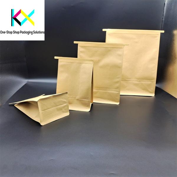 OEM 150um Kraft Paper Packaging Bags Zip Lock Biodegradable Paper Pouch