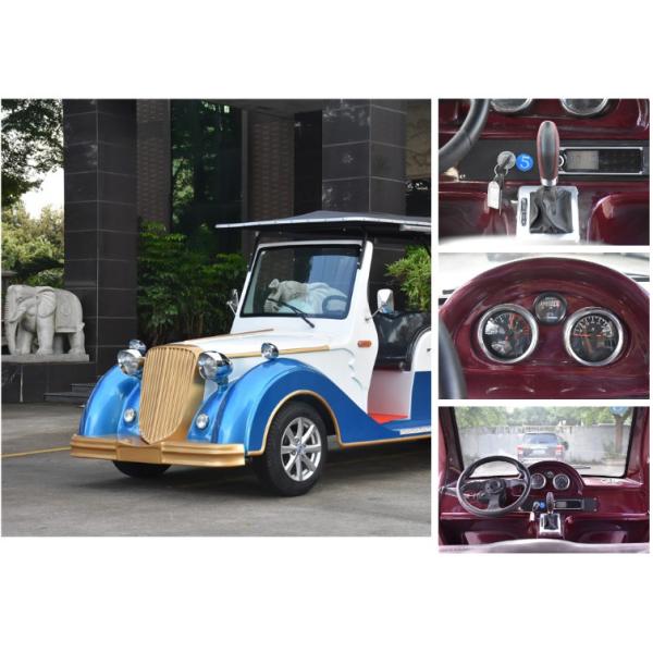 Lithium Battery Operated Retro Electric Car , 8 Seats Electric Passenger Vehicle With Sunshade