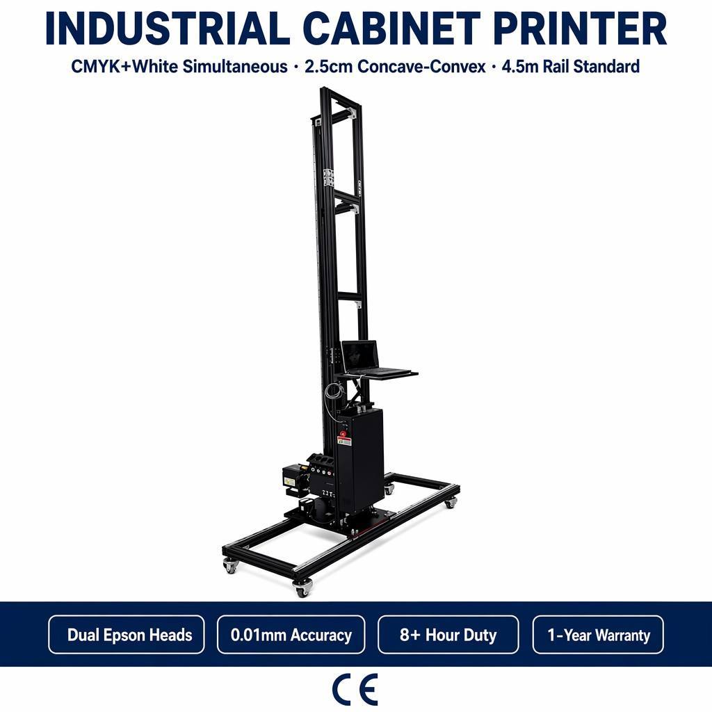 High Definition Sharp Text Industrial Cabinet UV Wall Printer  Dual Epson Heads Automatic Vertical Mural Machine