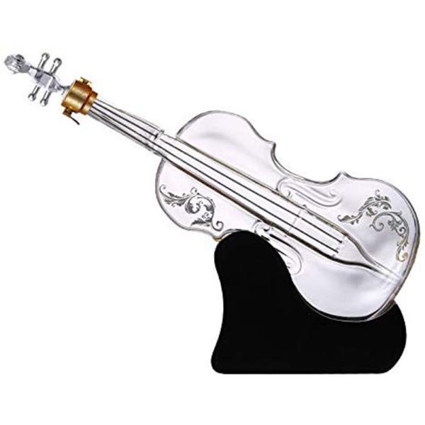 Графинчик вискиа творческой скрипки форменный винтажный, одностеночный стеклянный Карафе вина