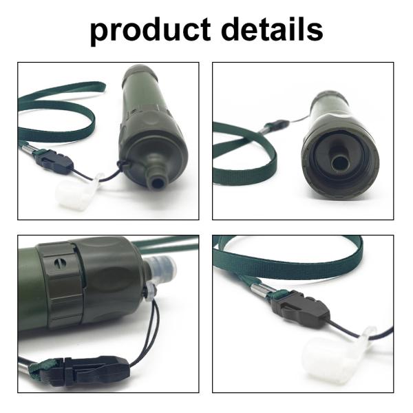 Outdoor Flushable Water Filter Straw Portable Water Purifier Straw Hiking Camping Emergency Survival