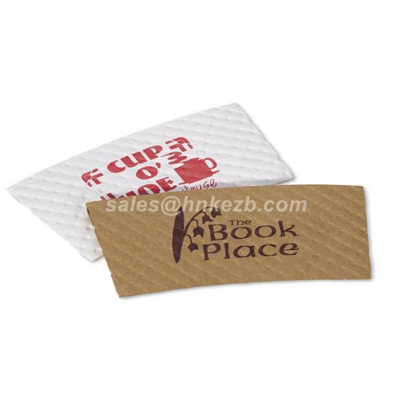 80mm Logo Print Kraft Paper Coffee Cup Sleeve ,  Ripple Coffee Cup Heat Sleeve