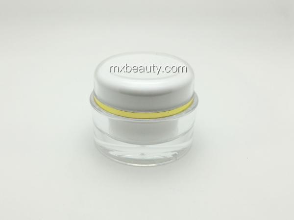 high quality classic pmma acrylic cream jar 50g 30g 15g UV coating hot stamping gold ring plastic cosmetic cream jar