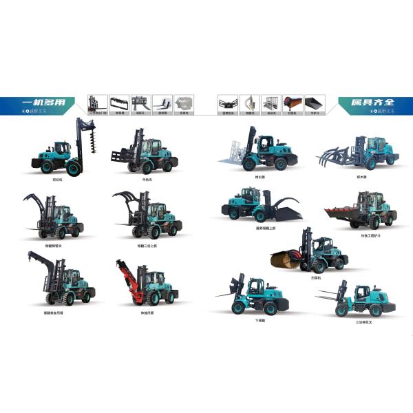 4x4 chariot élévateur 3,5 tonnes 5 tonnes 7 tonnes articulé chariot élévateur sur terrain accidenté