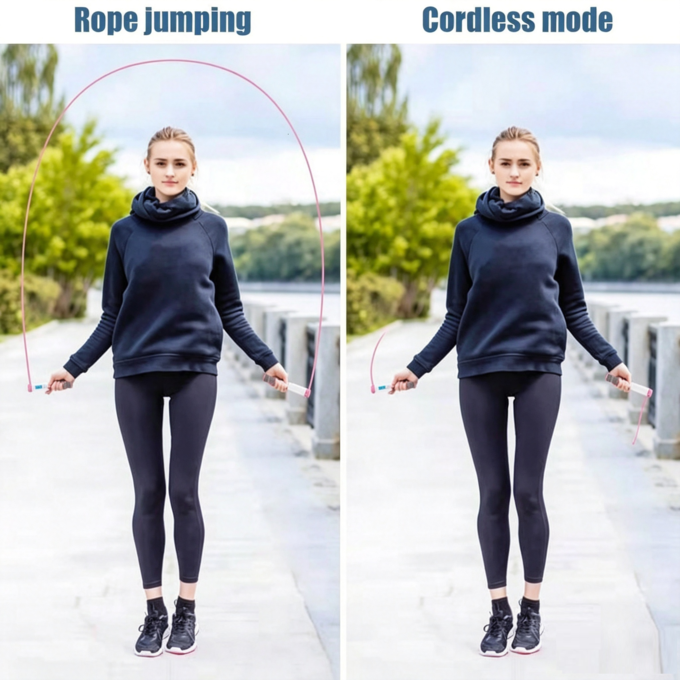 Fitness Jump Rope Unisex 157 G Home Exercise Weighted Speed Skipping Rope With Counter And Smart Cordless