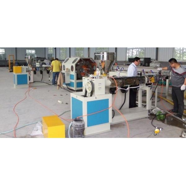 Nontoxic PVC Fiber Braided Plastic Pipe Extrusion Line , Twin Screw Extruder Machine