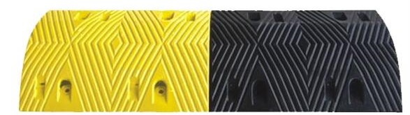 Temporary Durable Rubber Road Speed Bumps Black & Yellow