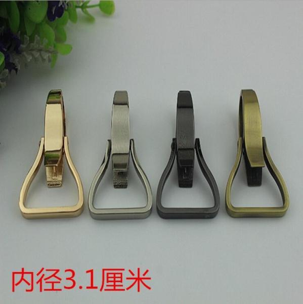 New style zinc alloy 4 color provide bag accessory 25 mm & 31 mm width triangle snap hook