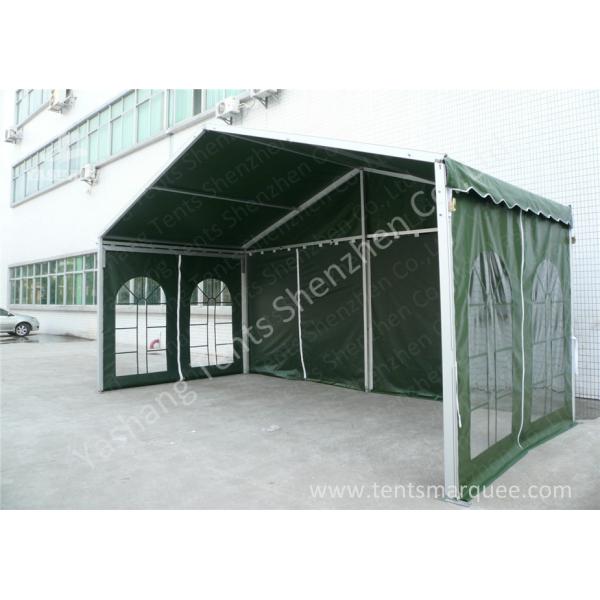 Outdoor Green Aluminum Frame Fabric Tent Structures , Fabric Shelter Systems