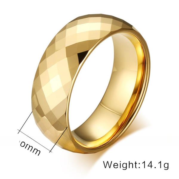 Polish Diamond Cut Faceted Silver Gold Tungsten Wedding Ring for Men Women TRENDY Style Religious Type