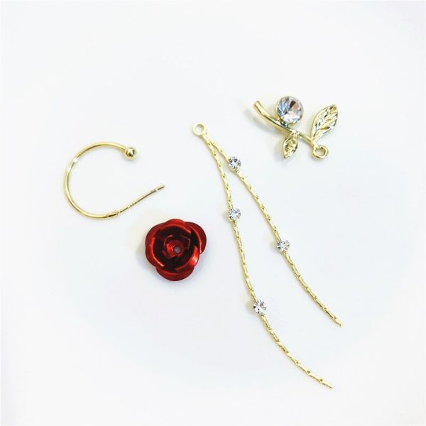 2025 New Arrival Fashion Fancy Pretty Purple Rose Zircon Long Tassel Earrings for Women