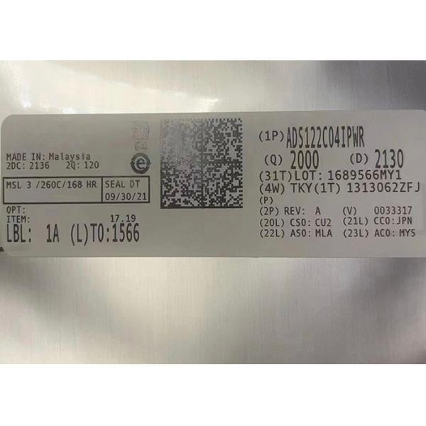 Integrated Circuit Chip ADS122C04IPWR 4 Channel Analog To Digital Converters 16TSSOP