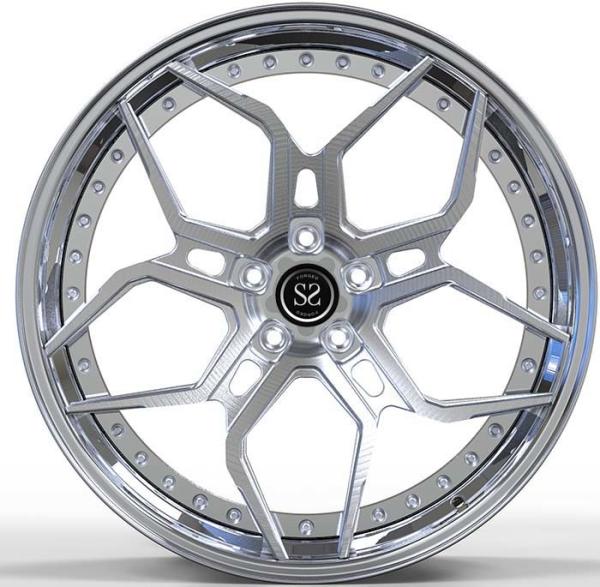Rodas desconcertadas 2 partes polonesas de prata Hyper da liga para Porsche 5x130
