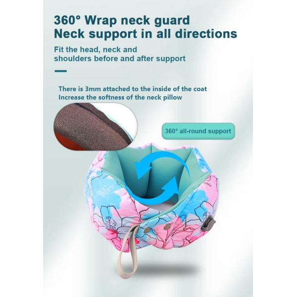 Compact U Shape Inflatable Memory Foam Travel Pillow and Storage Box for Office Airplane