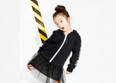 Trendy 100% Cotton Girls Fleece Hoodie , Casual Kids Cardigan Sweater