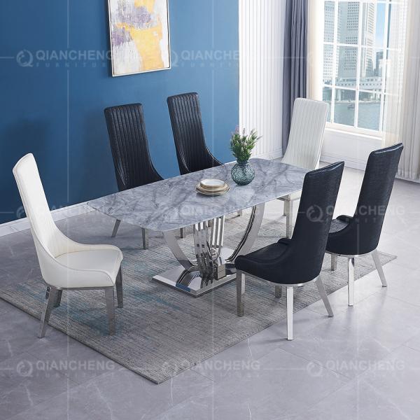 O restaurante superior de mármore de Qiancheng 200x100x75cm apresenta o quadro de pouco peso liso dos SS
