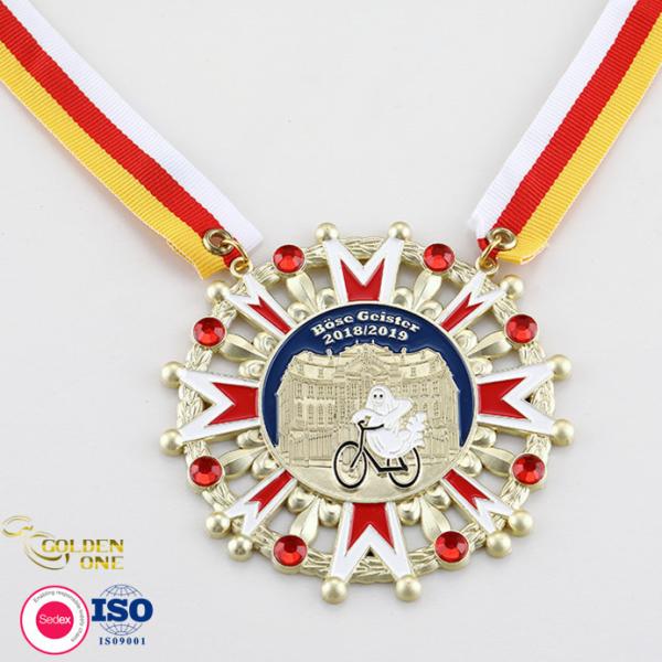 Custom Silver Plating Metal Sports Medal Irregular 2D Spinner Medallion For Souvenir