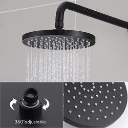 Bathroom accessories faucets set shower rainfall duschkopf black waterfall ceiling wall mount shower mixer head