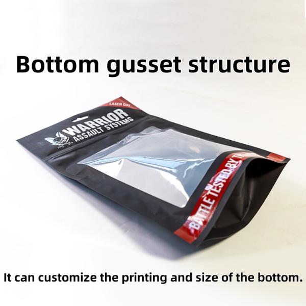 Sacs Mylar résistants à l'eau Sacs debout pour l'emballage de vêtements avec fenêtres transparentes en gros.