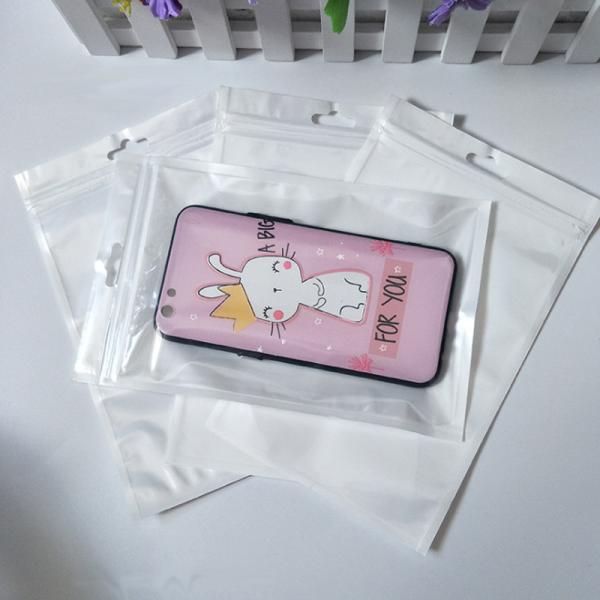 High Quality White Printing Panty Package Zipper Bag With Euro Hole