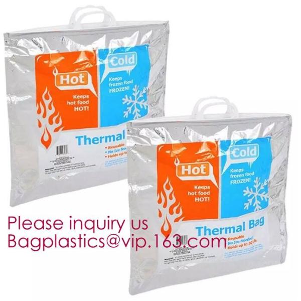 Custom Packing Aluminum Foil Zip-Lock Grocery Handle Thermal Insulation Cooler Bag For Outdoors,Promotional Insulated La