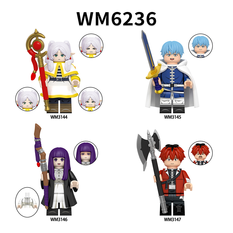 Frieren: Beyond Journey's End ABS Material 4.5cm Size Anime Minifigures Compatible with LEGO Building Blocks