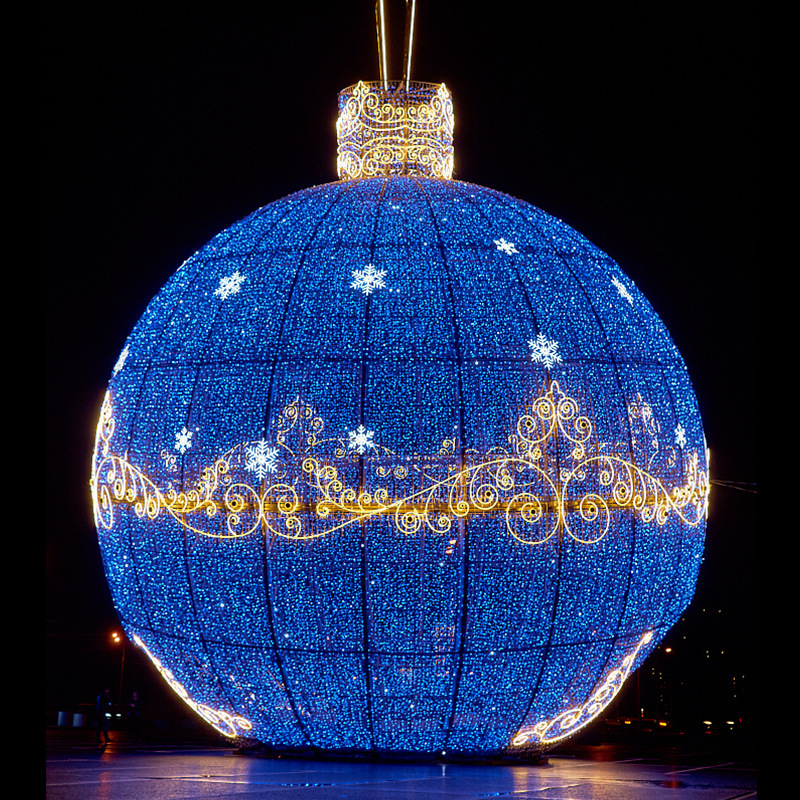 LED Sculpture Outdoor Giant Christmas Ball Colorful Light Display for Festival Holiday and Special Occasion Celebrations