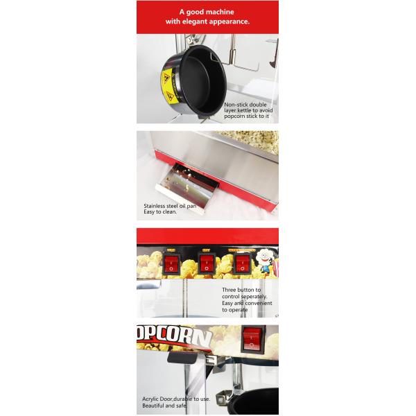 110-240V/50-60HZ Материал SS для здорового питания Коммерческая машина для попкорна с корзиной