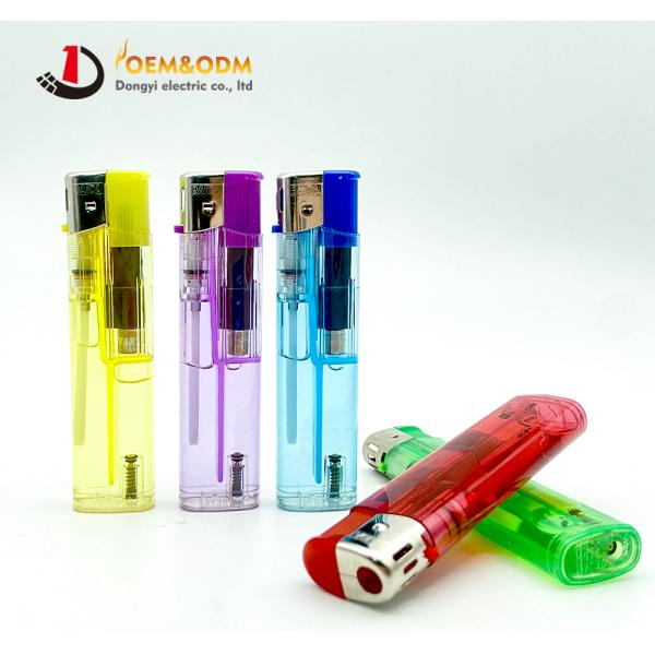 Dongyi 2025 OEM 81mm Refillable Plastic Electronic Lighters Cigar Smoking Electric Custom Logo Gas Cigarette Lighter