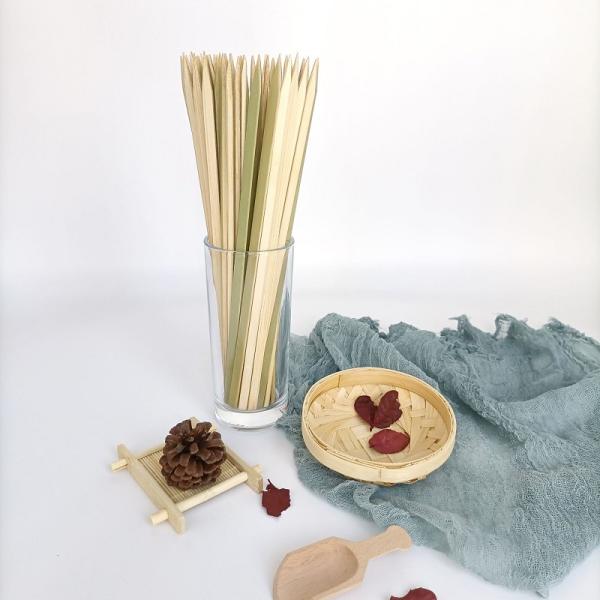 Плоское БАРБЕКЮ протыкальники 8 дюймов бамбуковые полощет ручку барбекю Kebab гриля ручек бамбуковую