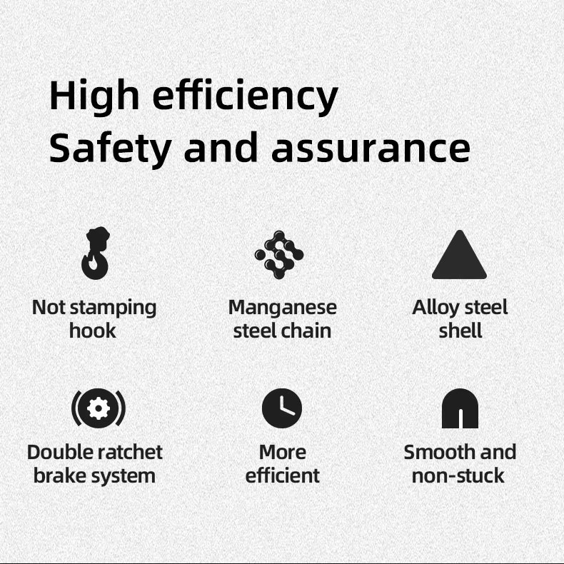 3m - 12m Lifting Height Steel Chain Hoist 1t / 2t / 3t / 5t Manual Chain Pulley Hoist
