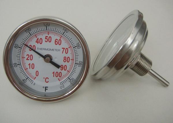 Boiler Bimetal Remote Reading Thermometer Aluminum Painted Pointer Black Thread 1/2NPT