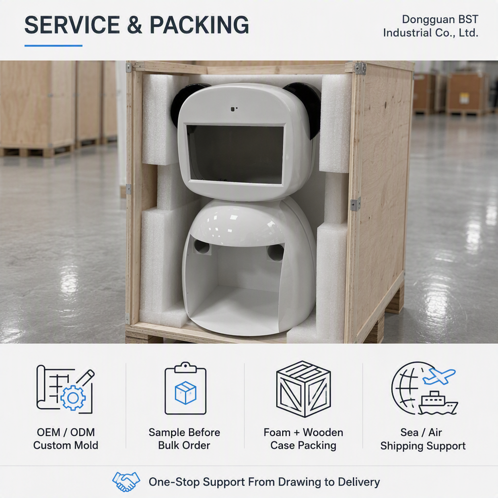 Custom Vacuum Formed & Cut ABS Robot Shell Cover Housing for Catering & Navigation Robots OEM
