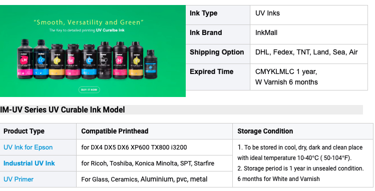 Hybrid Digital Inkjet UV Ink LED Curable CMYK White Varnish Ink For Acrylic Glass Wood Leather
