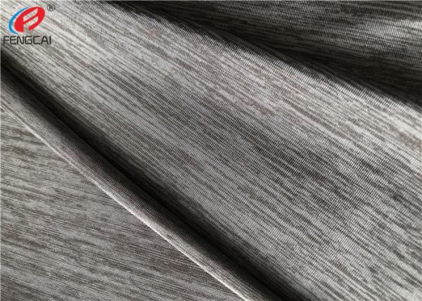 A trama do Spandex do poliéster 5% de Grey Coolmax 95% do fio de mescla fez malha a tela