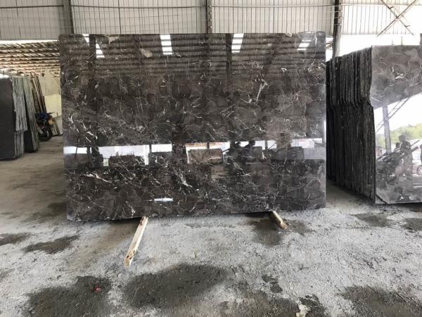 Dark Brown Natural Stone Slabs 2.71g / Cm3 Bulk Density 95 Up Polished Degree