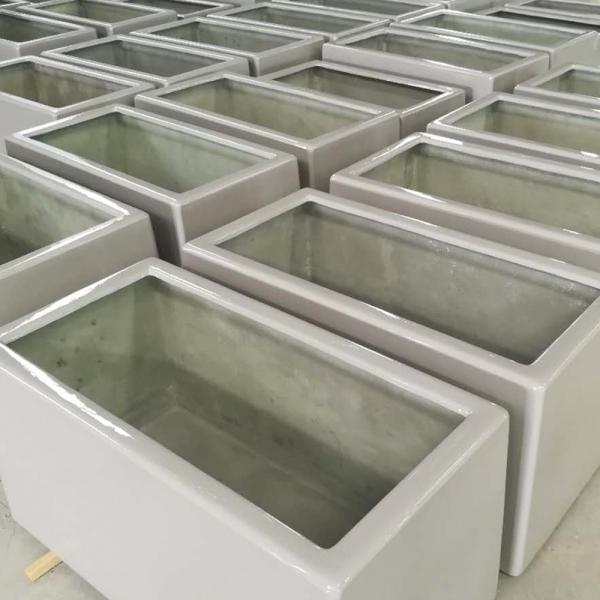 Outdoor Garden FRP Flower Box Rectangular Planter For Decoration
