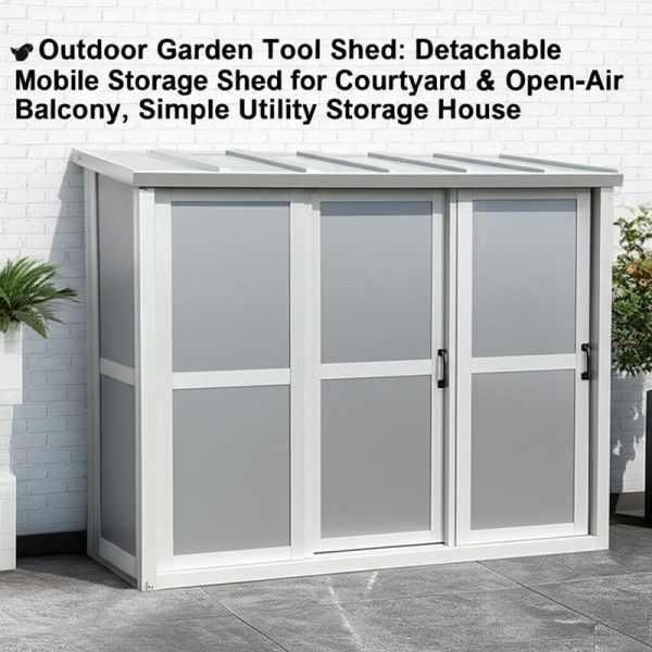 Outdoor Garden Tool Shed: Detachable Mobile Storage Shed for Courtyard & Open-Air Balcony