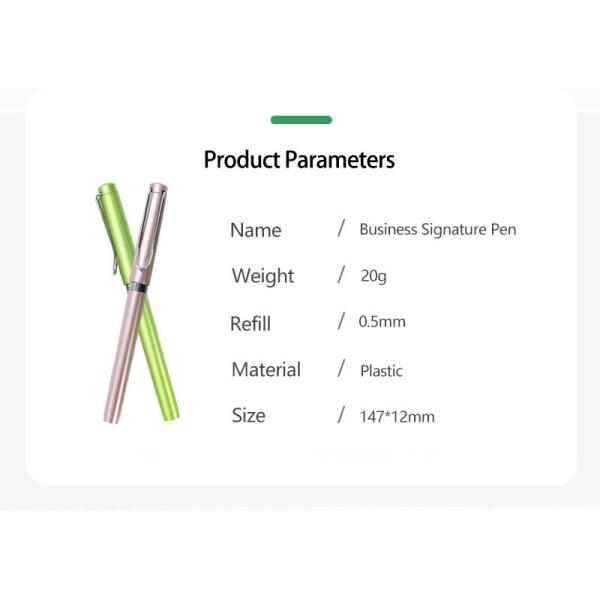 Empresarial Publicidad Pluma Neutral de plástico de 0,5 mm Pluma de firma de colores con logotipo