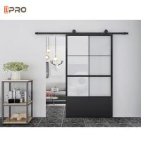 Black Soundproof Indoor Sliding Glass Shower Barn Doors