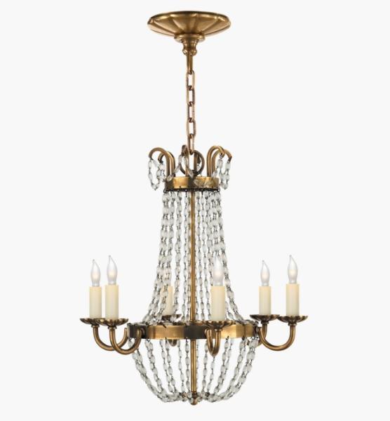 CHC 1407 Petite Paris Flea Market Chandelier Seeded Glass Shade Polished Nickel / Gilded lron / Antique-Burnished Brass / Sheffleld Silver