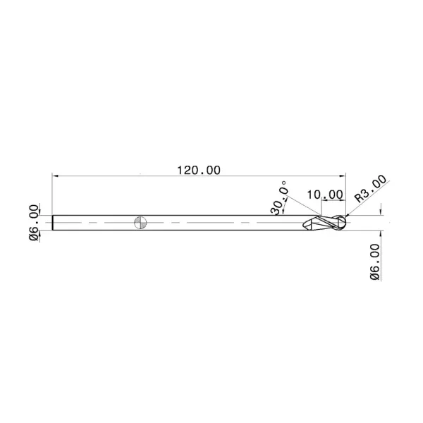 65HRC 30 Helix Extra Long Solid Carbide Ball Nose Endmills