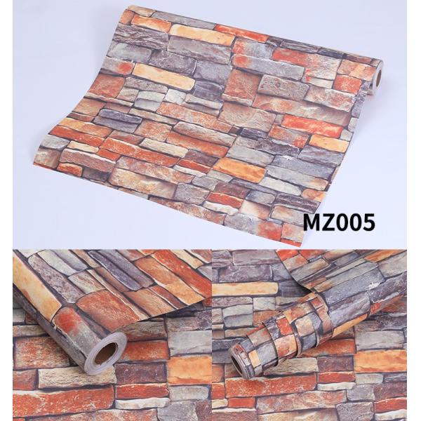 OEM 3D Gray Brick Wallpaper 4ft 2ft Width 3D Brick Wallpaper Self Adhesive