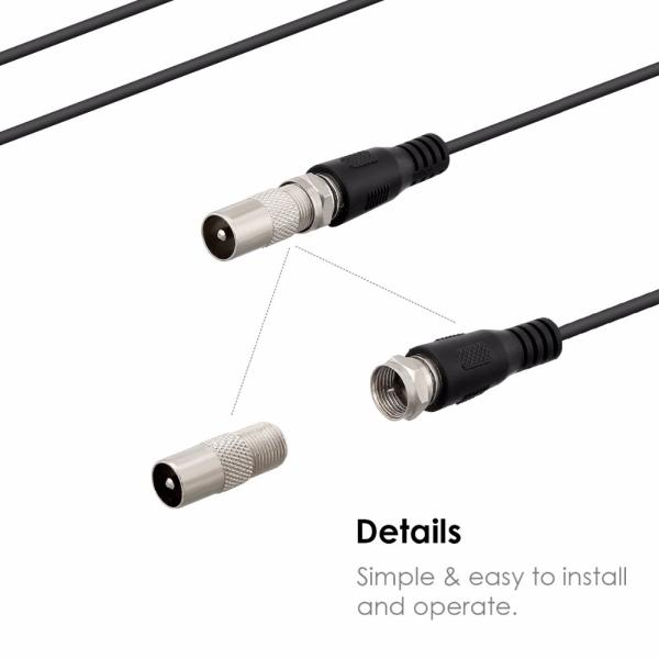 HD UHF Digital TV Antenna with Booster Amplifier and Connect Type F Male/IEC Male