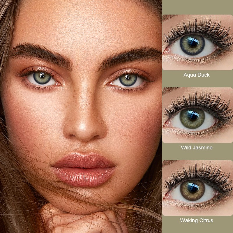 Radiant Aqua Duck Blue 14.2mm Yearly Soft Contact Lenses with Natural Misty Effect