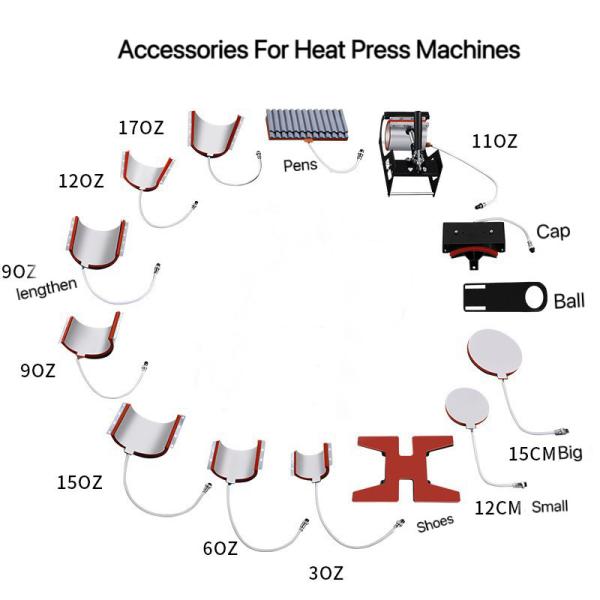 Machines de presse à chaleur combinées multifonctionnelles pour l'impression de produits par sublimation