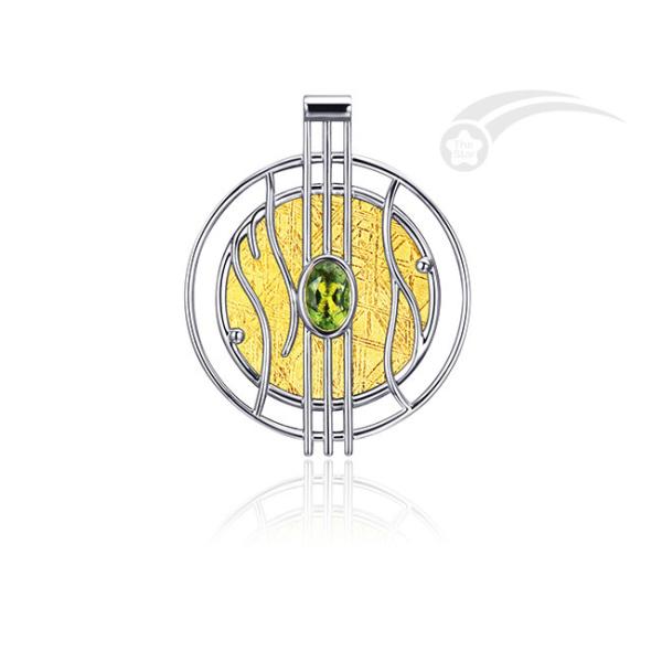 Flowing Lines Exclusive Meteorite 925 Sterling Silver Pendant Handcrafted
