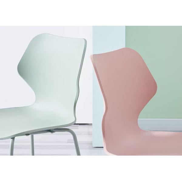 44.5cm Metal Leg Dining Chair Black Stackable Plastic Patio Chairs